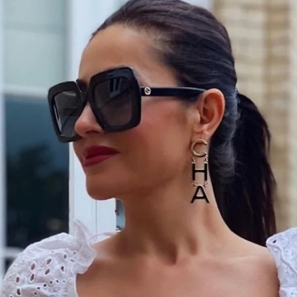 NEW GUCCI GG0328S 001 BLACK OVERSIZED SQUARE WOMEN SUNGLASSES GUCCI